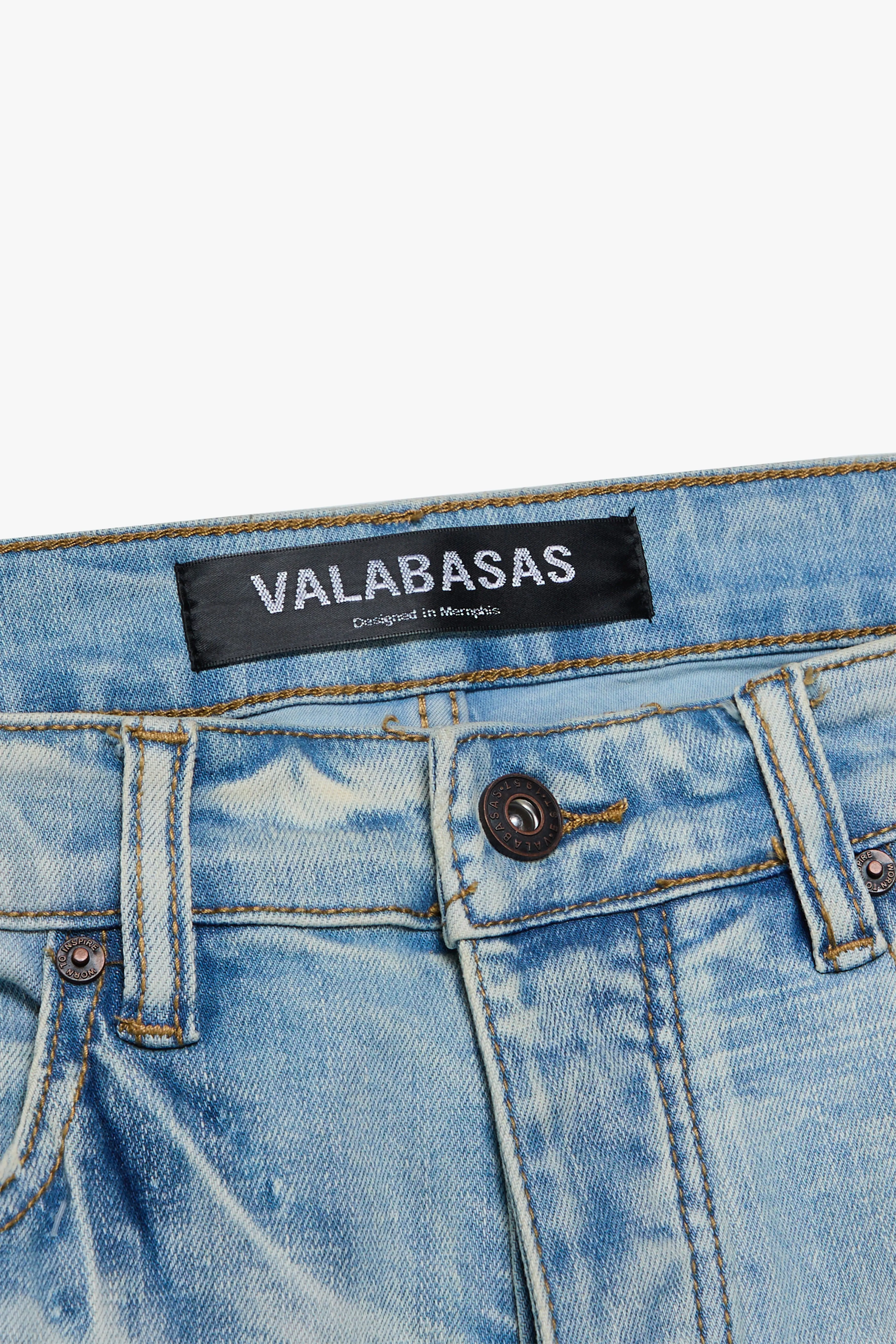 "TEARAWAY" LIGHT BLUE WASH SKINNY JEAN sold by valabasas product image thumbnail 3