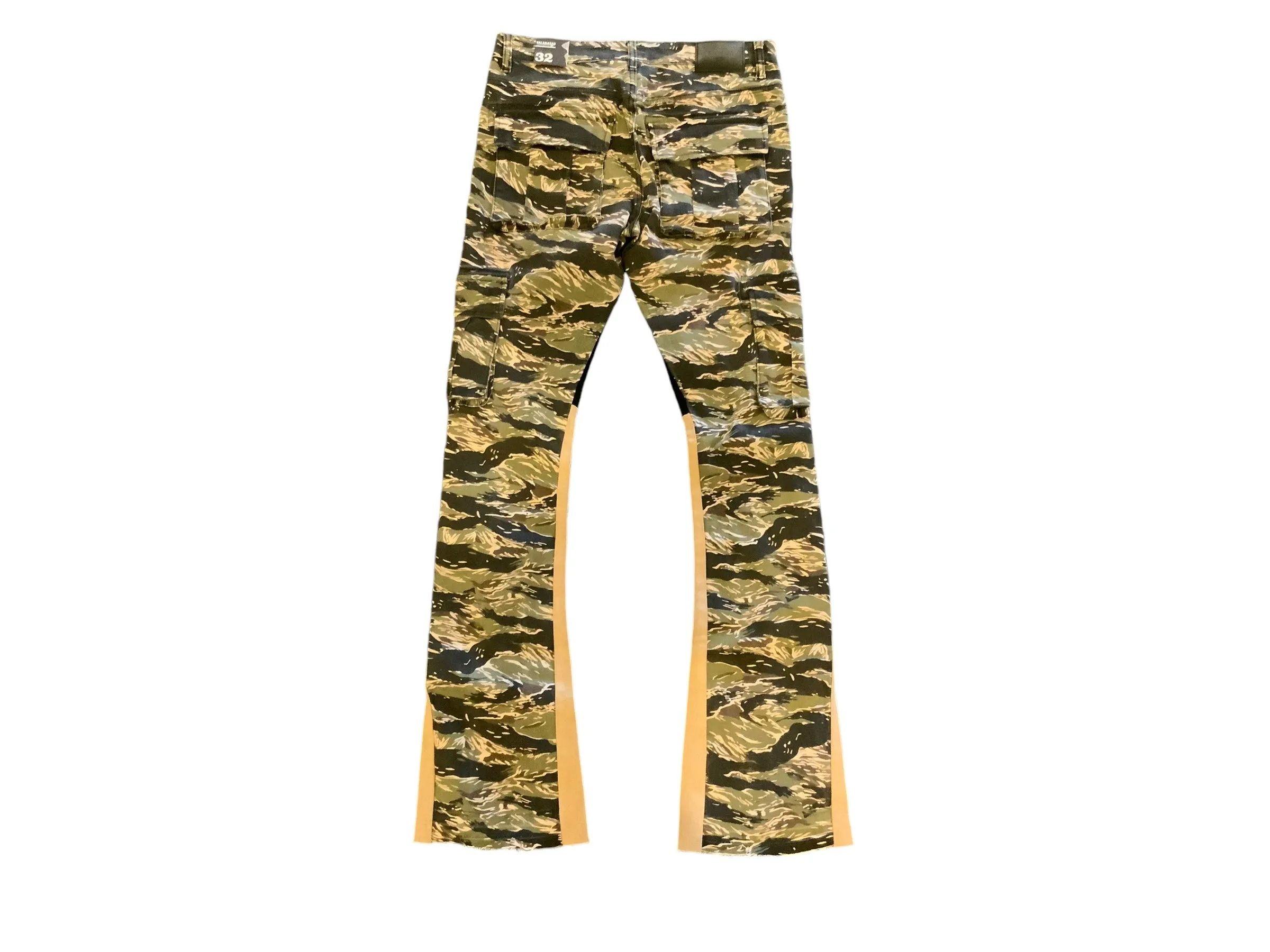 "COMMANDER " STACKED FLARE JEAN BLACK YELLOW CAMO sold by valabasas product image thumbnail 2