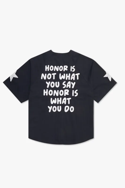 "CLOVER" BASEBALL JERSEY  BLUE made by valabasas