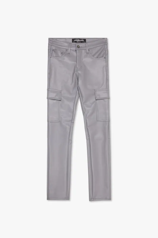 "CITING" GREY SKINNY VEGAN LEATHER JEAN sold by valabasas