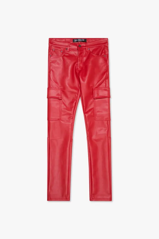 "CITING" RED SKINNY VEGAN LEATHER JEAN sold by valabasas