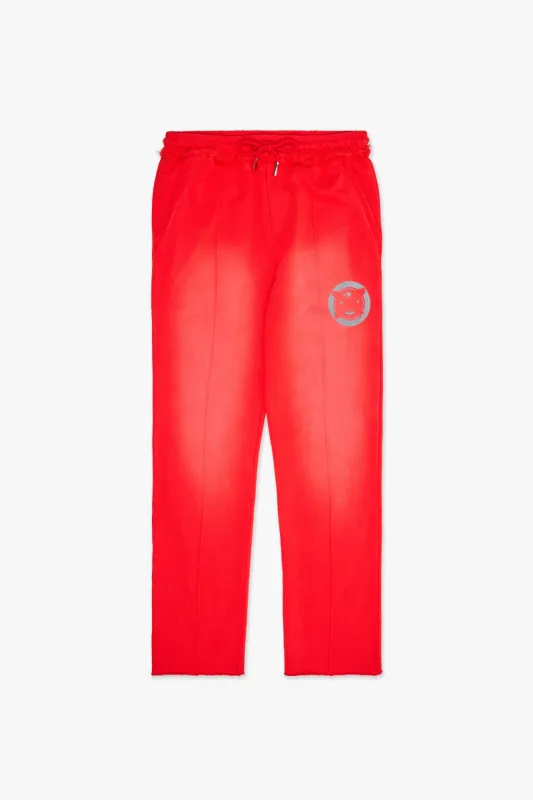 "STAMP" STRAIGHT PANT RED FRENCH TERRY sold by valabasas