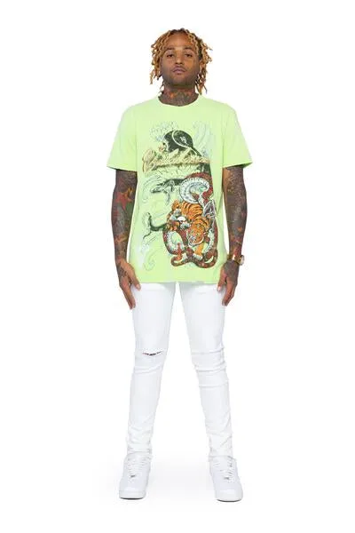 VALABASAS TEE "JUNGLE" VINTAGE LIME sold by valabasas product image thumbnail 5