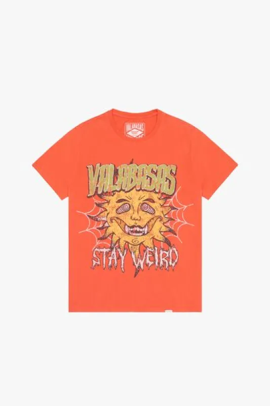 "STAY WEIRD" VINTAGE ORANGE TEE sold by valabasas