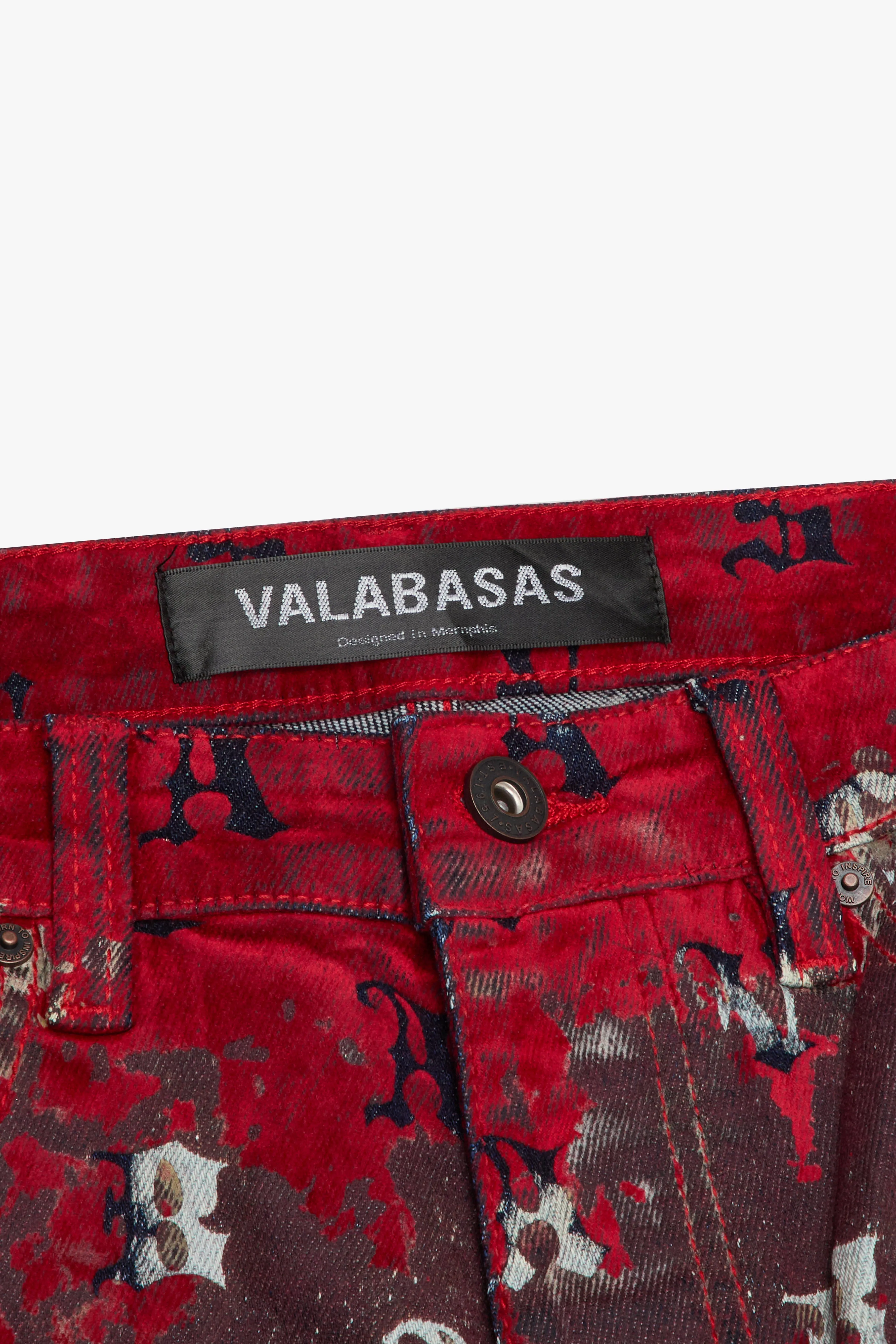 "SPROUT" SKINNY JEAN RED SUEDE sold by valabasas product image thumbnail 2