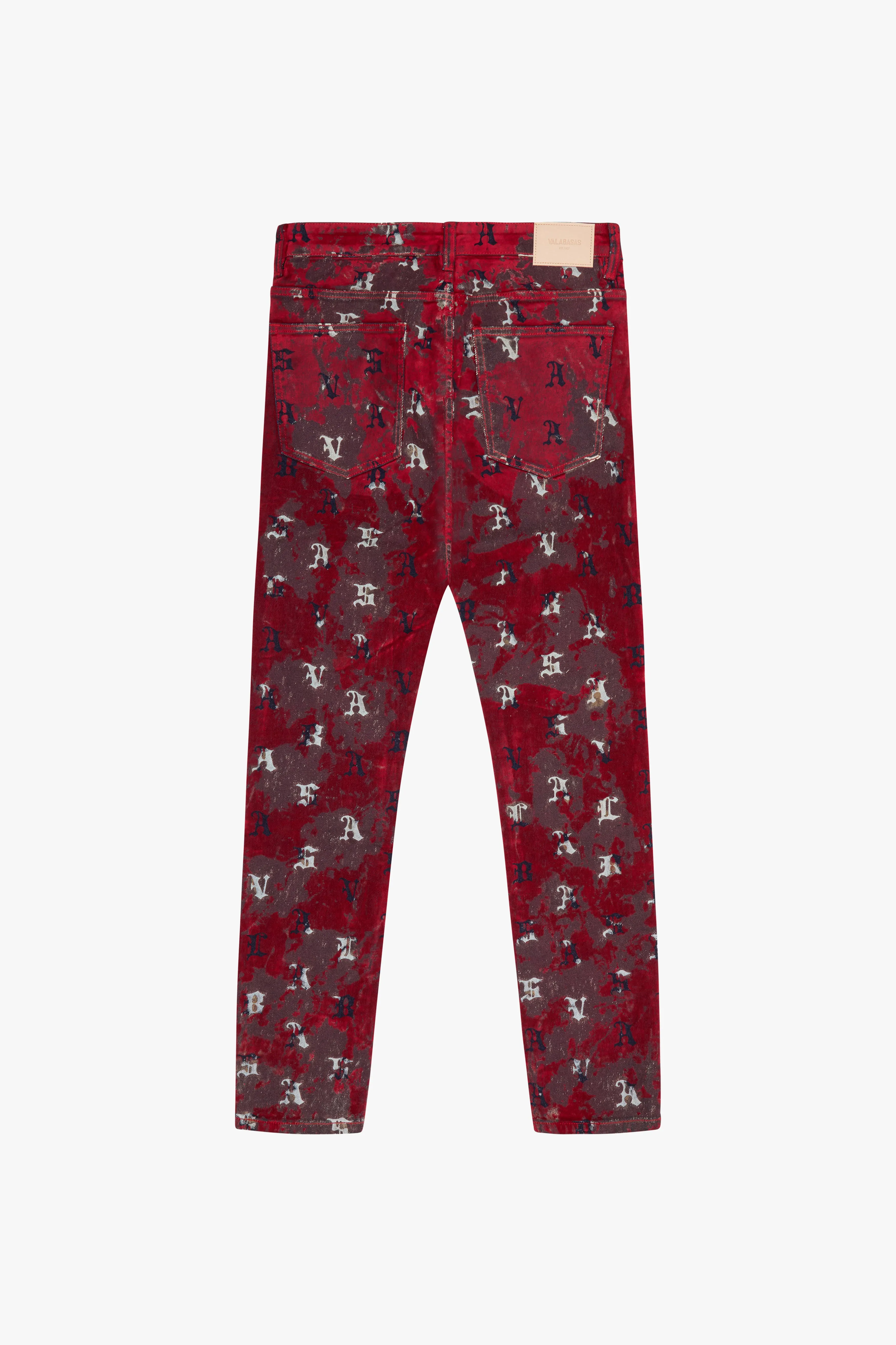 "SPROUT" SKINNY JEAN RED SUEDE sold by valabasas product image thumbnail 3