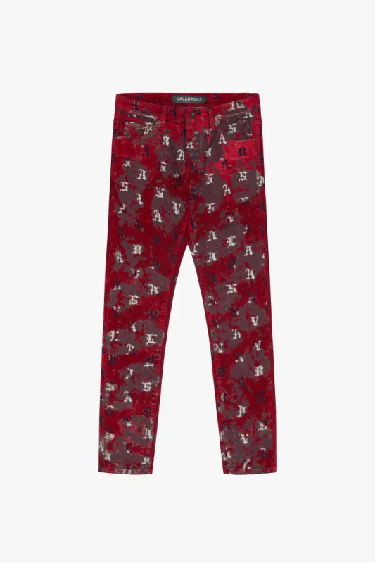 "SPROUT" SKINNY JEAN RED SUEDE sold by valabasas