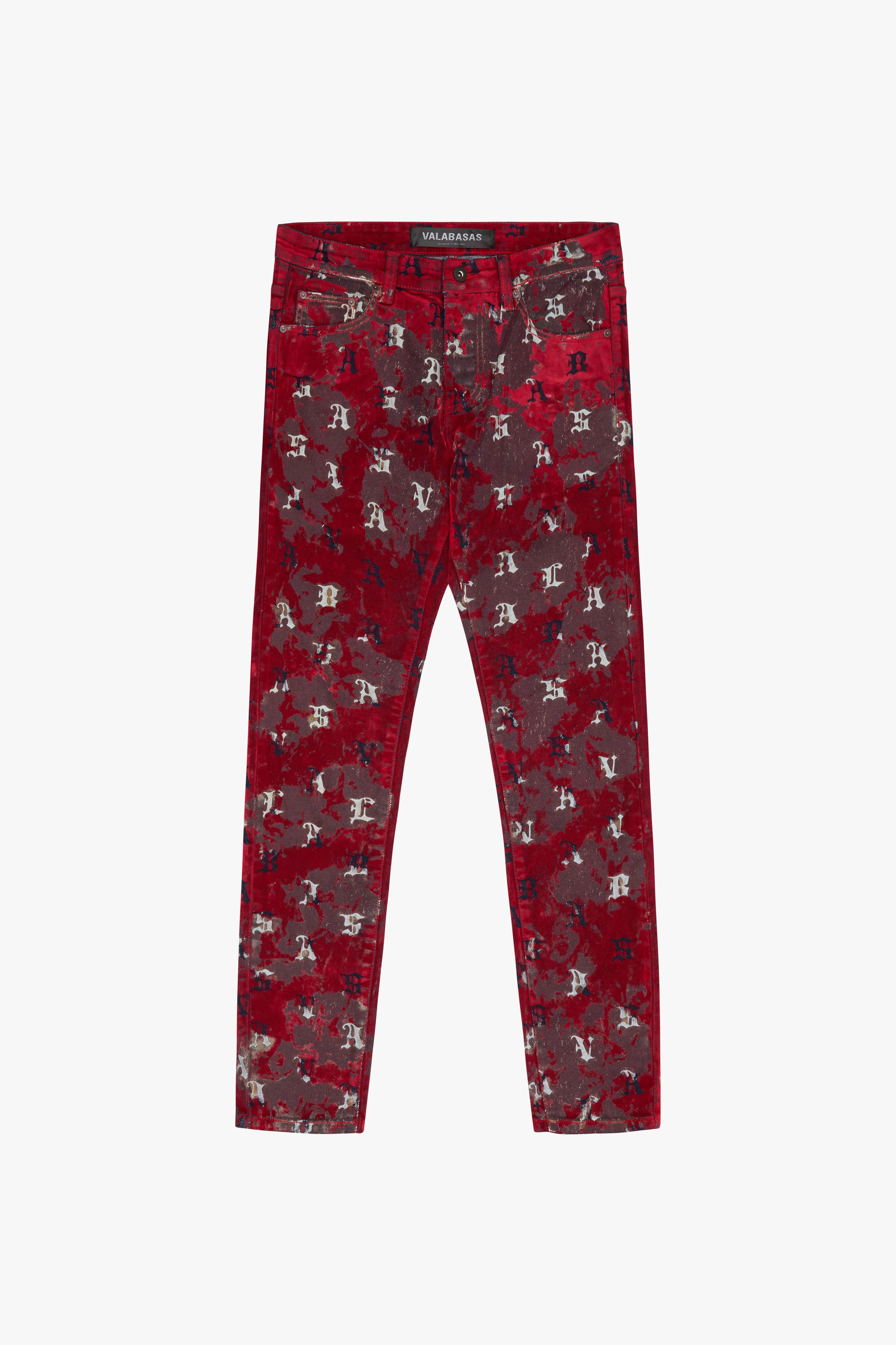 "SPROUT" SKINNY JEAN RED SUEDE sold by valabasas