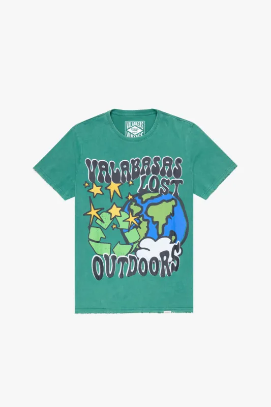 "CARE OUTDOORS" TEE VINTAGE GRASS GREEN sold by valabasas