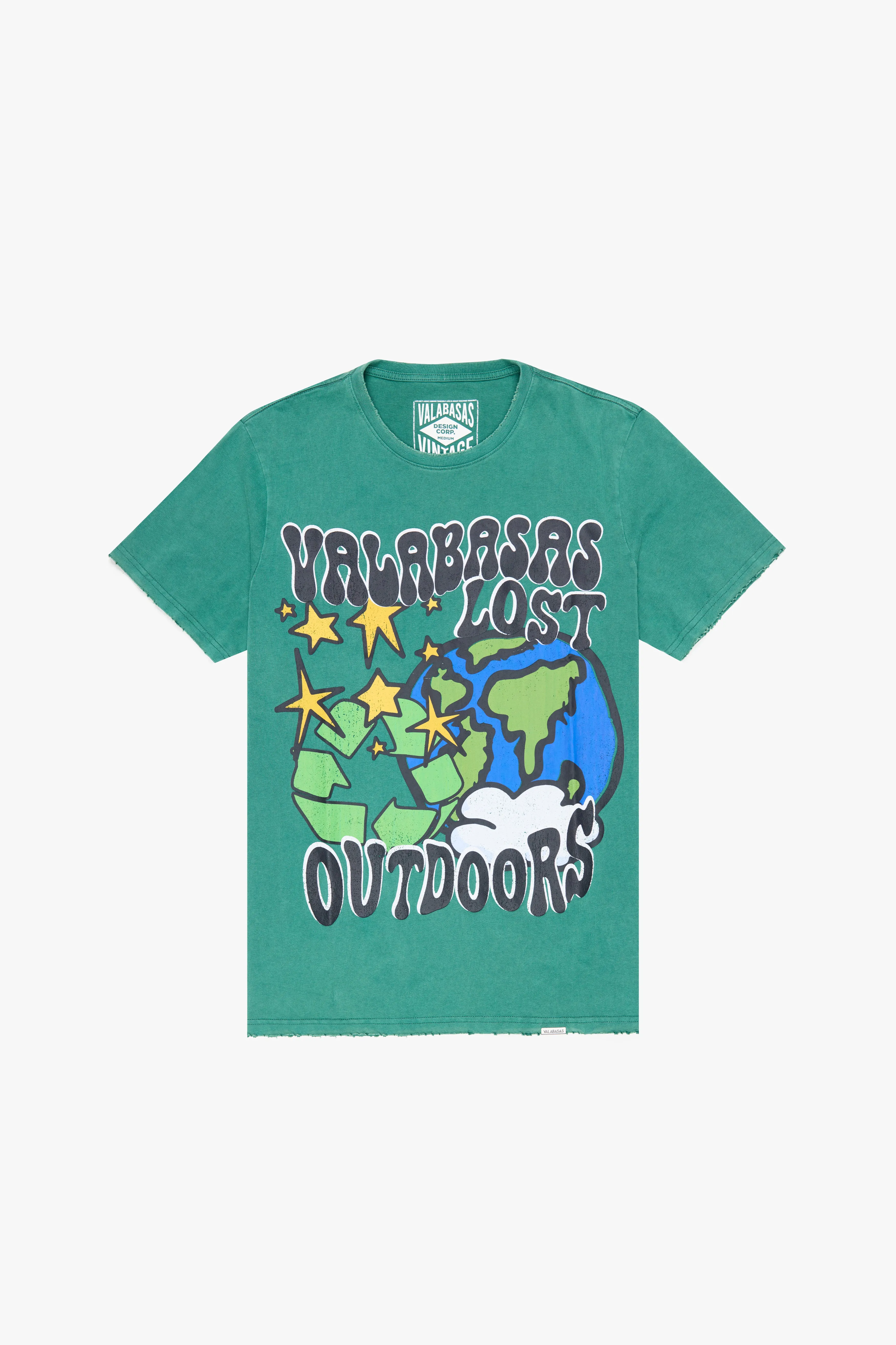 "CARE OUTDOORS" TEE VINTAGE GRASS GREEN sold by valabasas