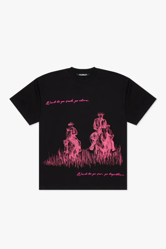 "GO FAR" BLACK TEE sold by valabasas