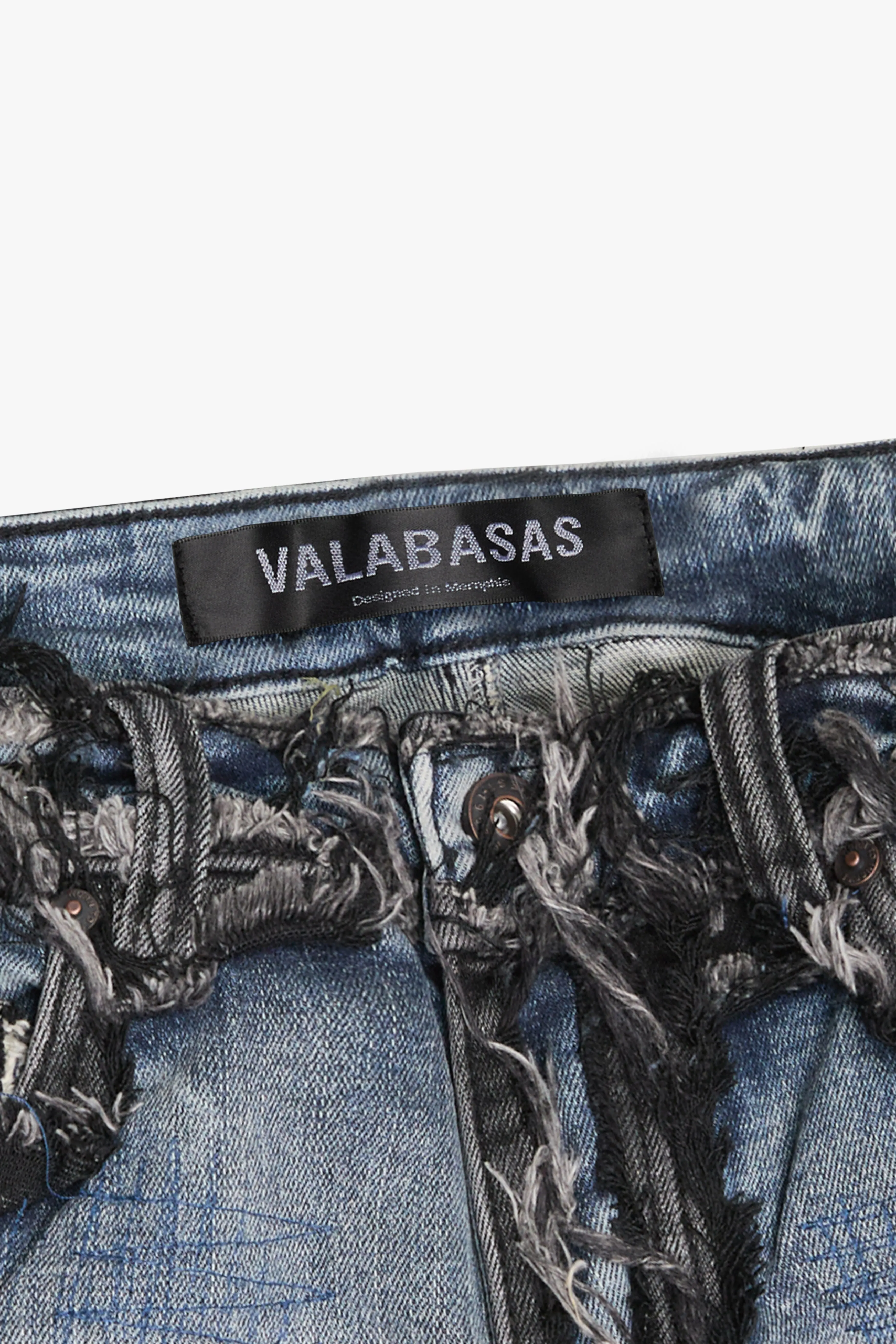 "IMPERIOR" SKINNY BLUE/BLACK WASH sold by valabasas product image thumbnail 2