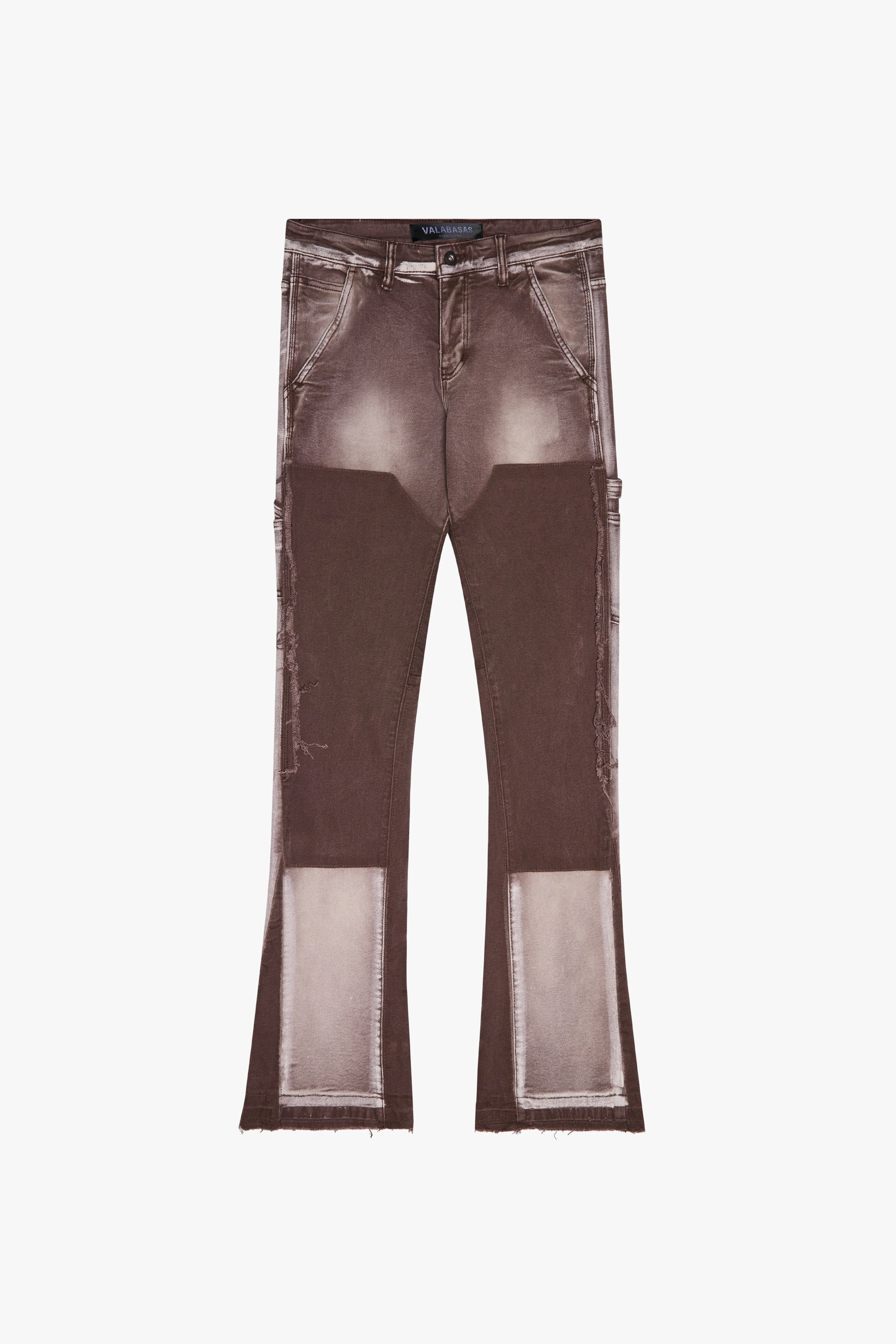 "THE CARPENTER” STACKED FLARE JEAN LIGHT BROWN sold by valabasas