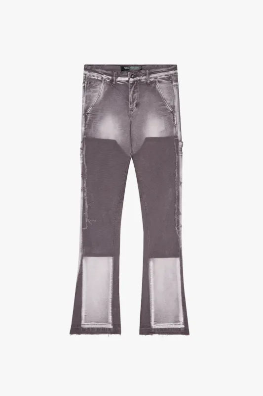 "THE CARPENTER” STACKED FLARE JEAN VINTAGE OLIVE sold by valabasas