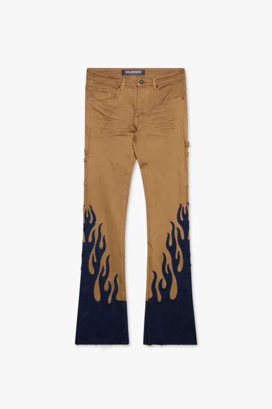 "FLARE" STACKED FLARE JEAN BROWN BLACK sold by valabasas