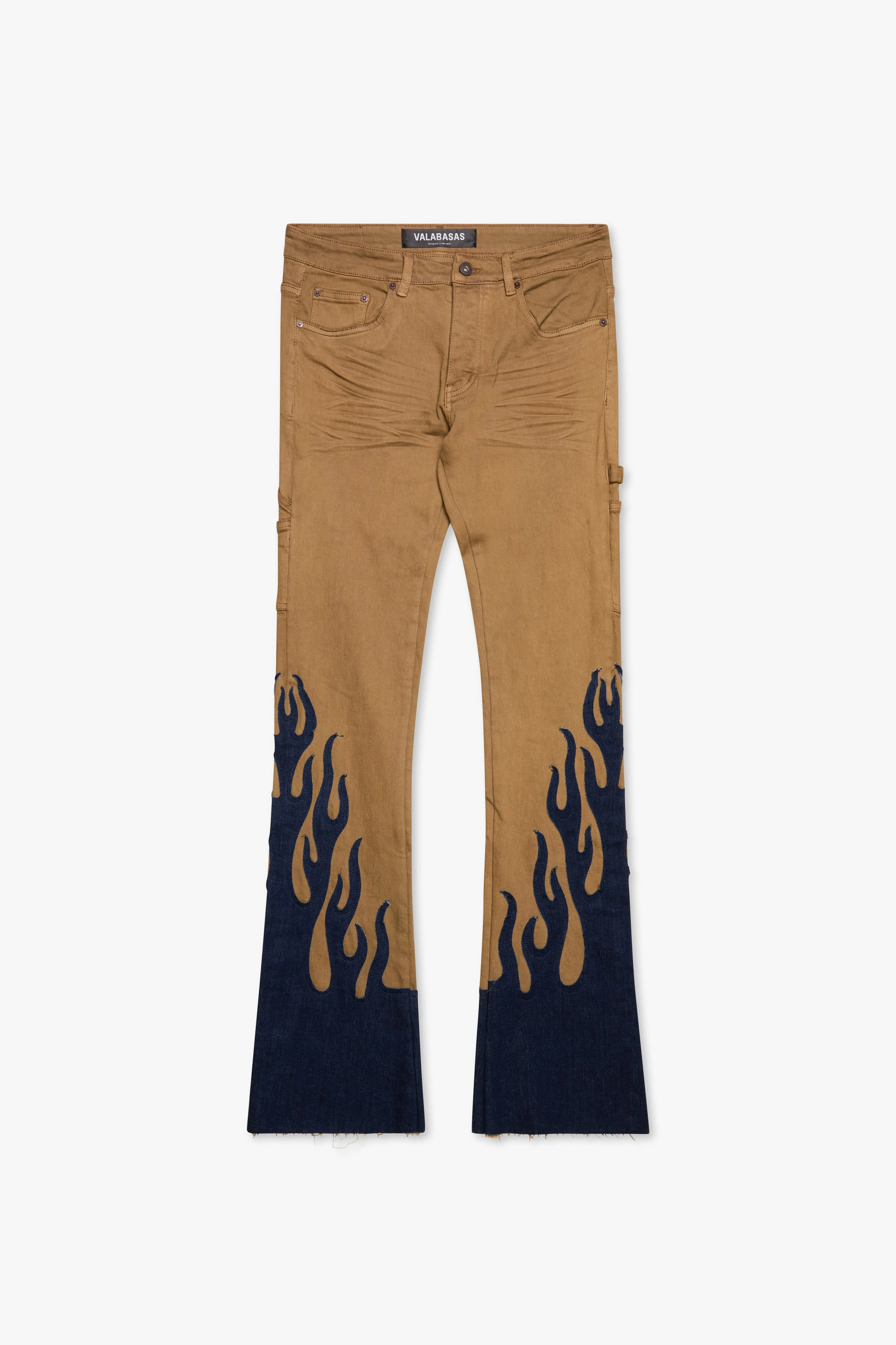 "FLARE" STACKED FLARE JEAN BROWN BLACK sold by valabasas