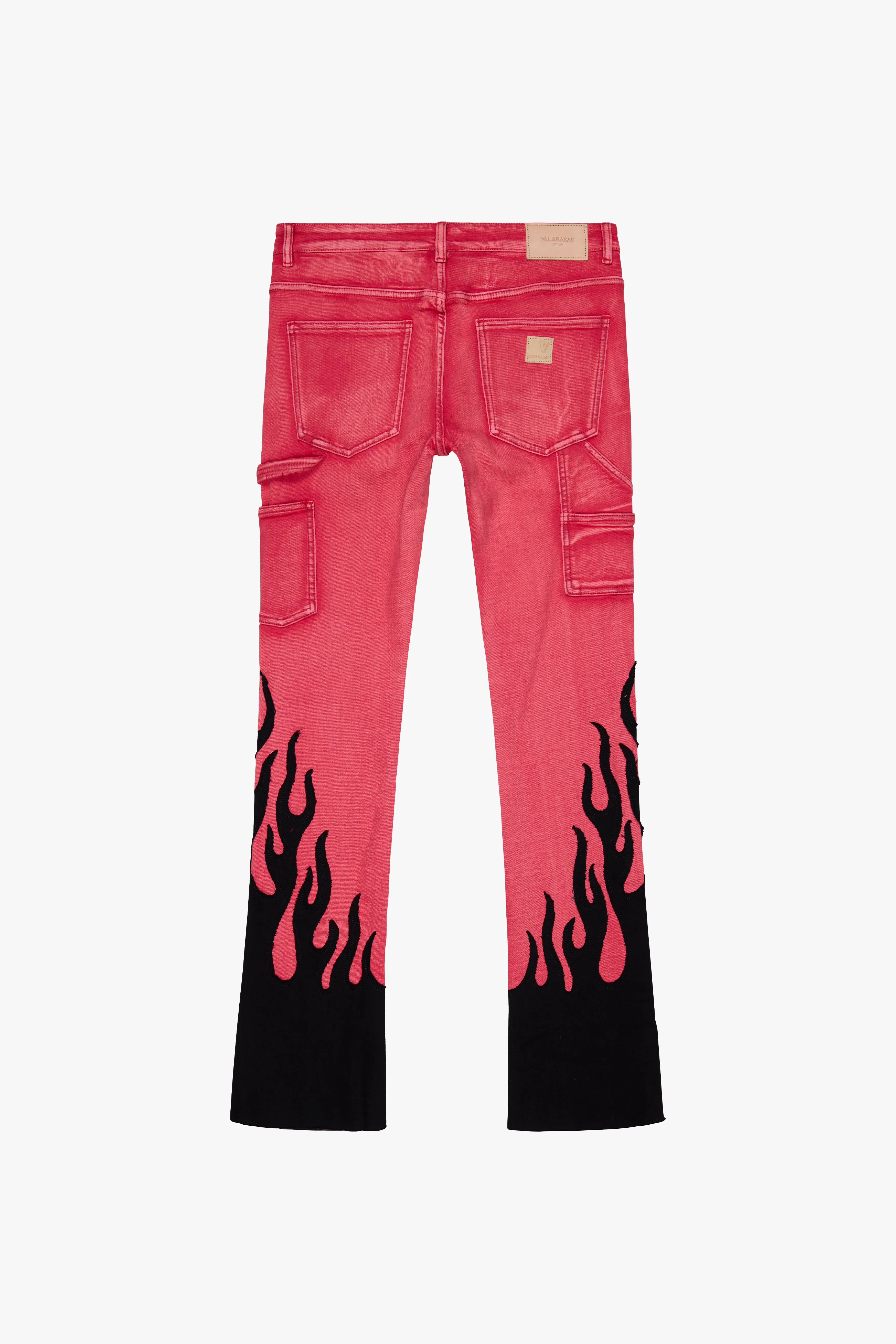 "FLARE" STACKED FLARE JEAN RED BLACK sold by valabasas product image thumbnail 2