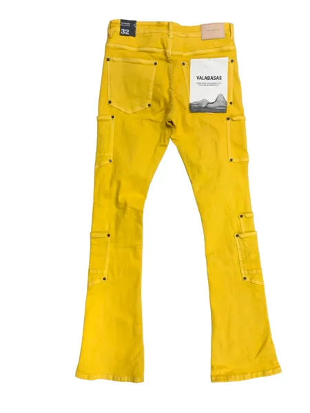 "POCROS" STACKED FLARE JEAN YELLOW sold by valabasas product image thumbnail 2