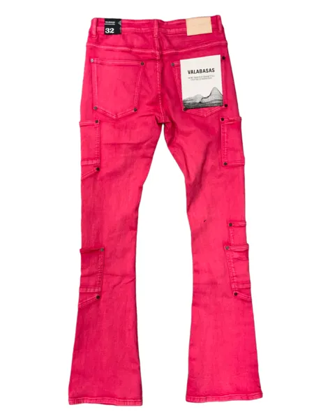 "POCROS" STACKED FLARE JEAN RED sold by valabasas product image thumbnail 2
