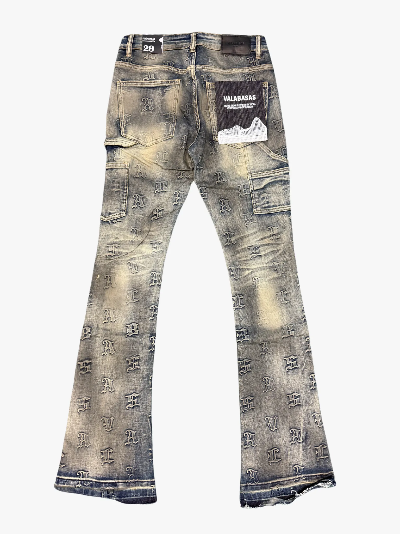 "KAID" STACKED FLARE DENIM DIRTY WASH sold by valabasas product image thumbnail 2