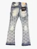 "KAID" LIGHT WASH STACKED FLARE JEAN sold by valabasas