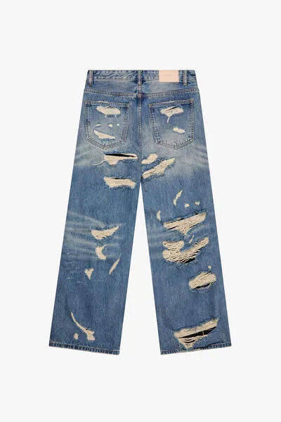"SPLINTER" BAGGY DENIM JEAN BLUE WASH sold by valabasas product image thumbnail 3