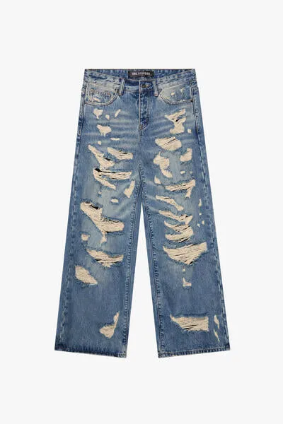 "SPLINTER" BAGGY DENIM JEAN BLUE WASH sold by valabasas