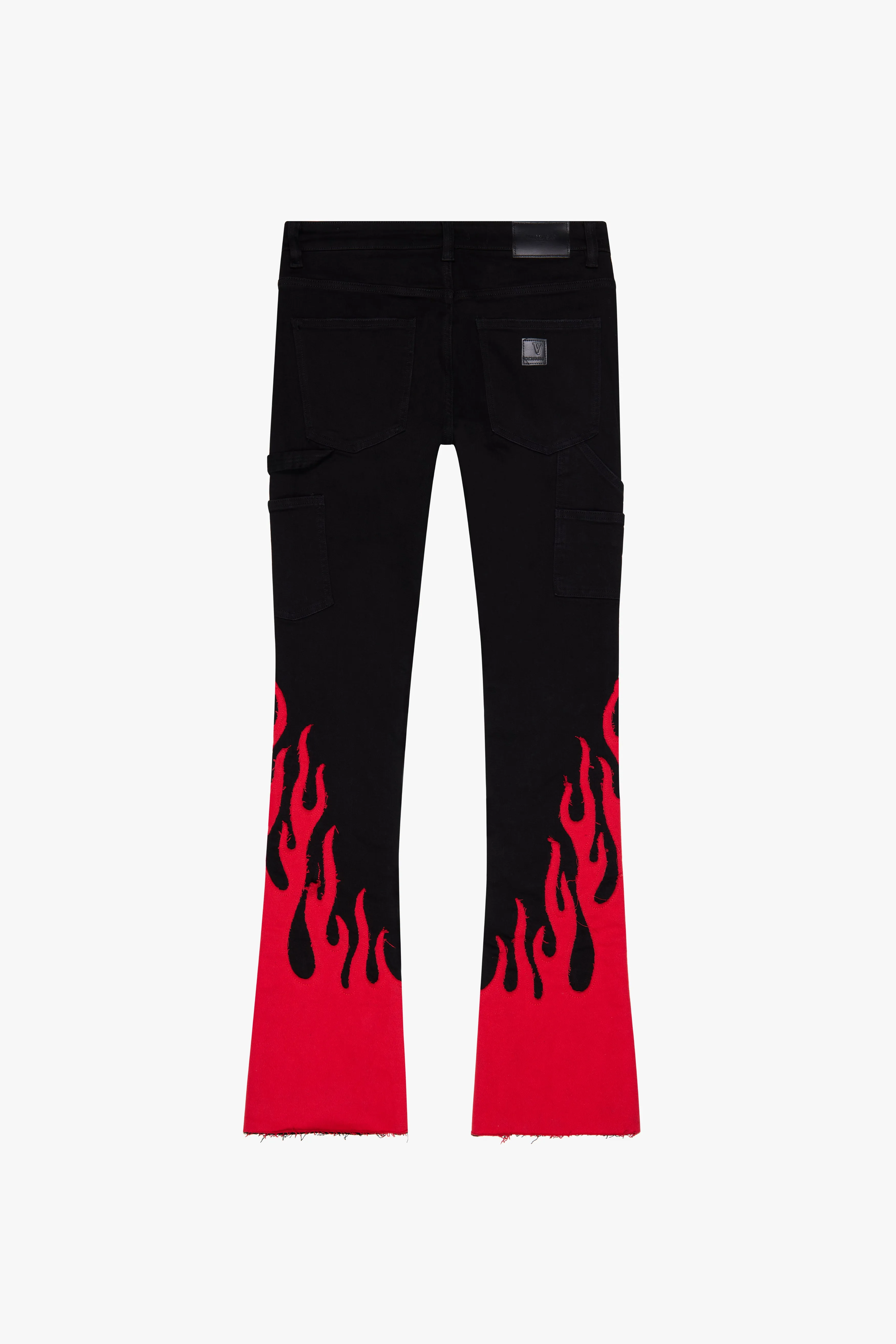 "FLARE" BLACK RED STACKED FLARE JEAN sold by valabasas product image thumbnail 3