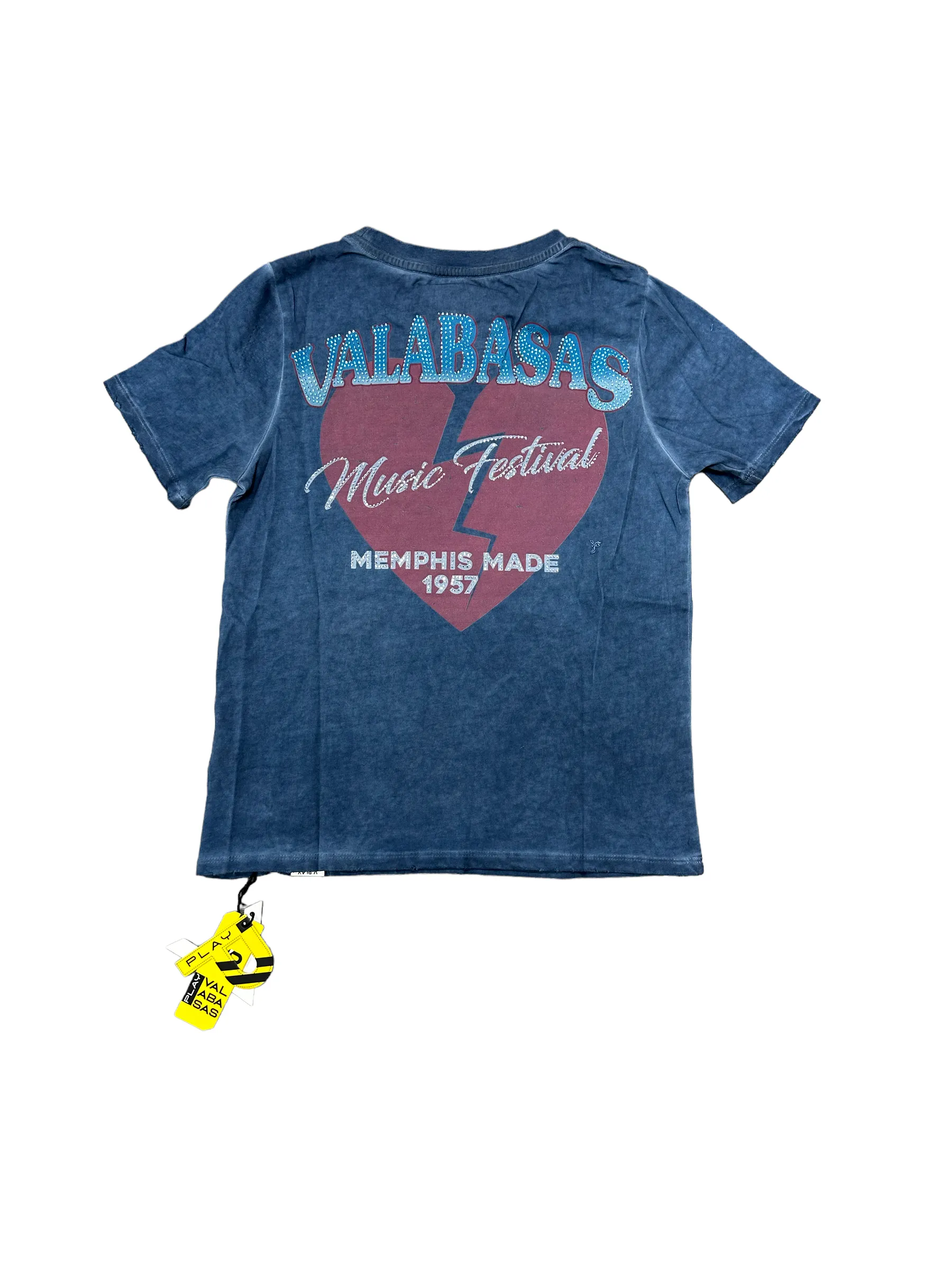 VPLAY TEE “MEMPHIS MADE” VINTAGE GREY BLUE sold by valabasas product image thumbnail 2