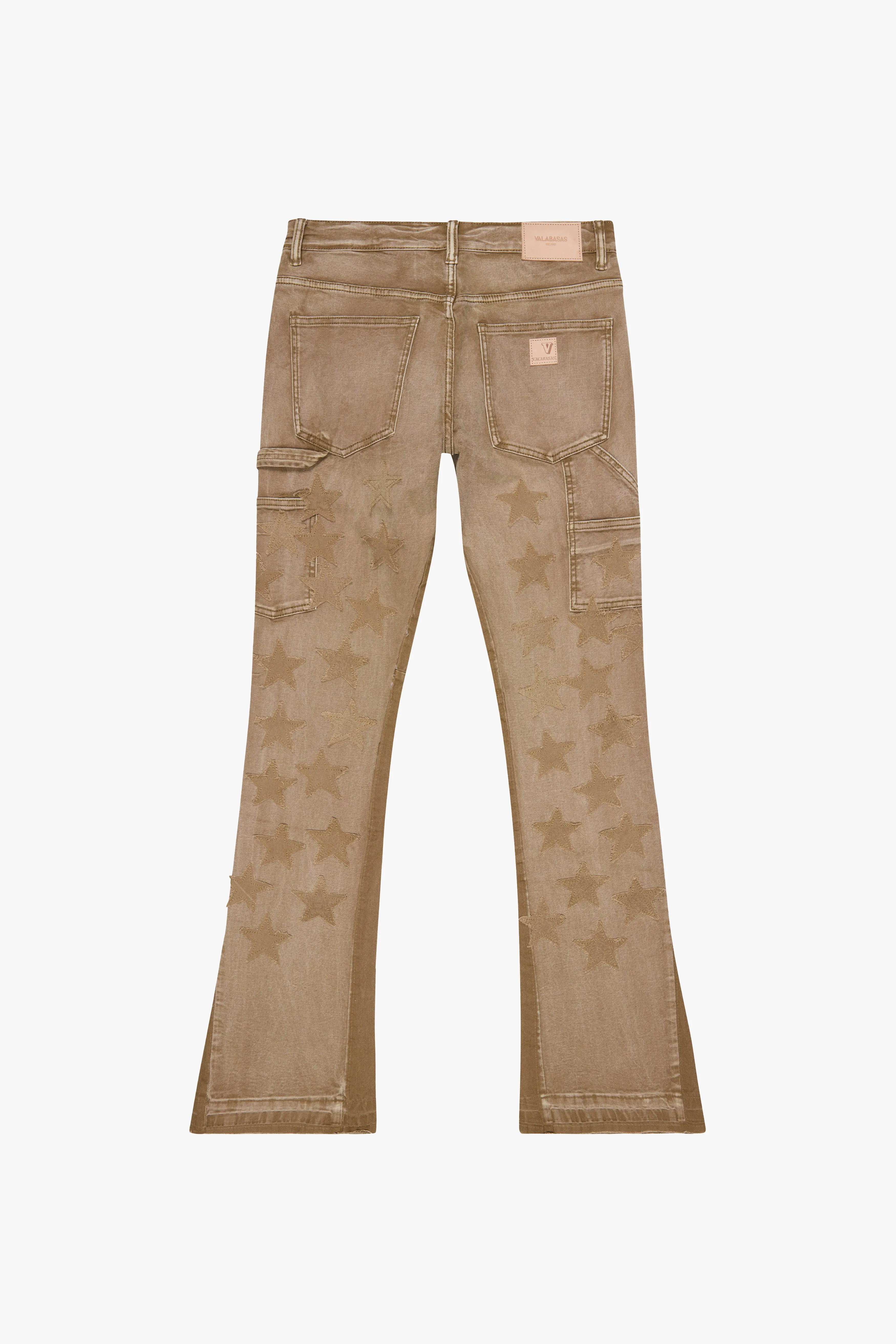 "V-STARS” STACKED FLARE JEAN DARK GREY WASH/ DIRTY BROWN sold by valabasas product image thumbnail 2