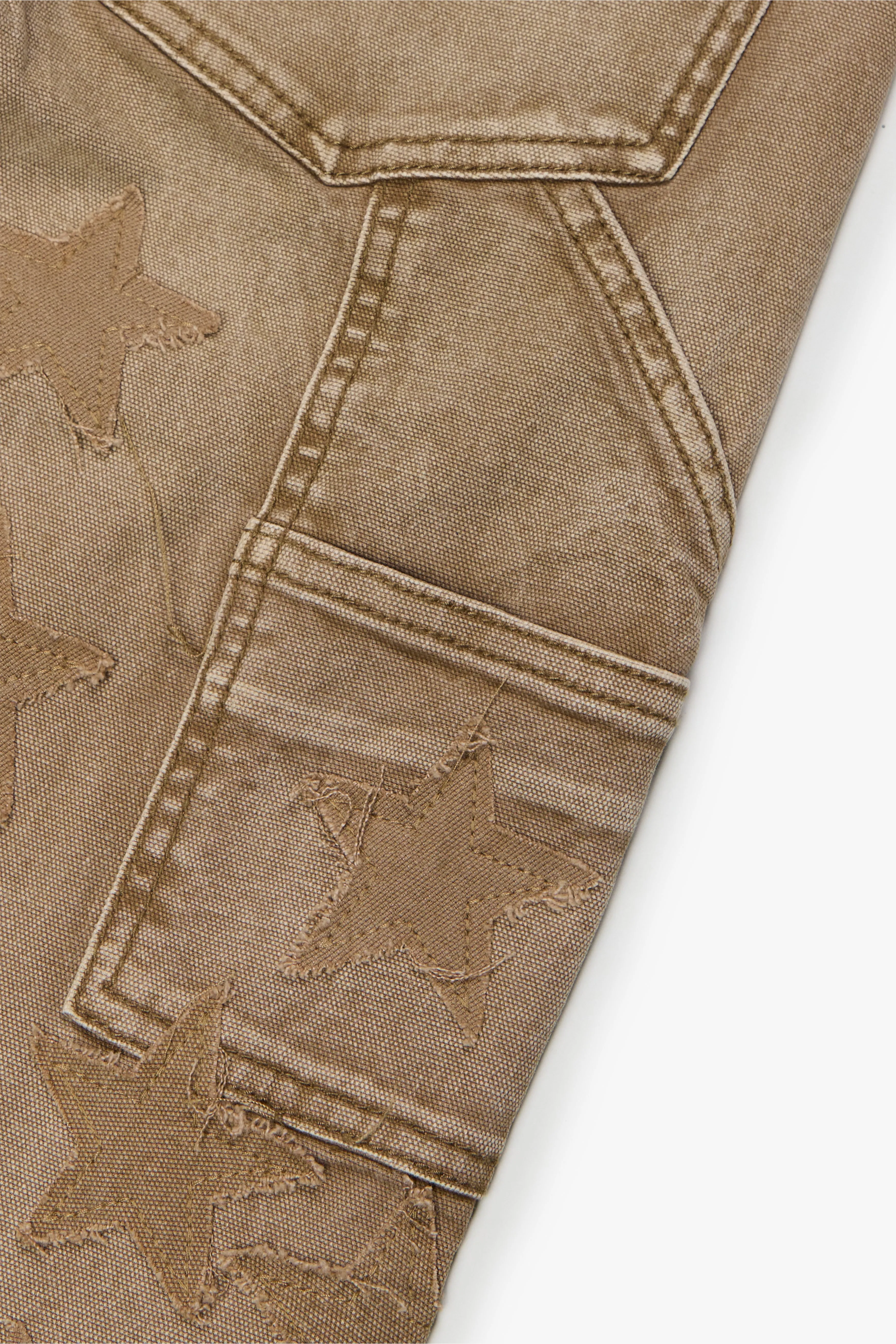 "V-STARS” STACKED FLARE JEAN DARK GREY WASH/ DIRTY BROWN sold by valabasas product image thumbnail 4