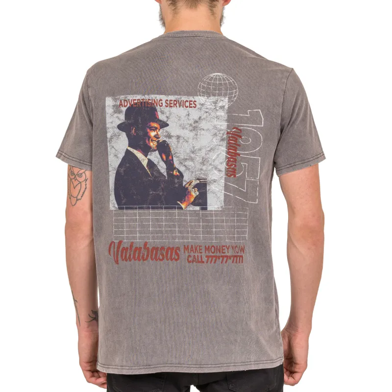 VALABASAS TEE “AD SERVICES” VINTAGE DARK GREY sold by valabasas