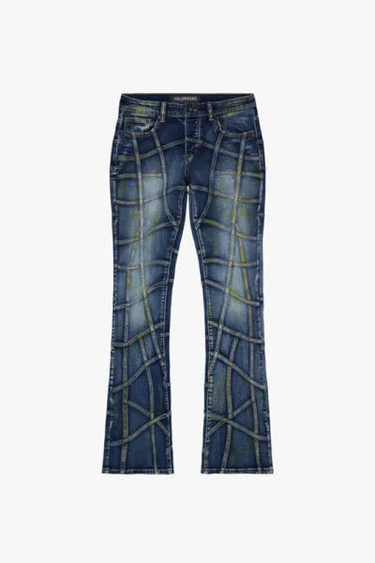 “STREAK” STACKED FLARE DENIM VINTAGE WASH sold by valabasas