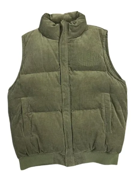 "ROOK" CORDUROY PUFFER VEST GREEN sold by valabasas