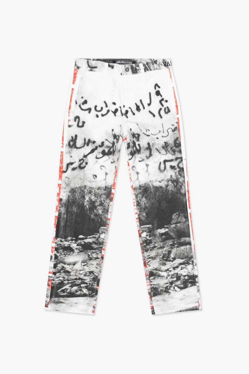 "THAHAB" STRAIGHT PANT WHITE MULTI sold by valabasas product image thumbnail 2