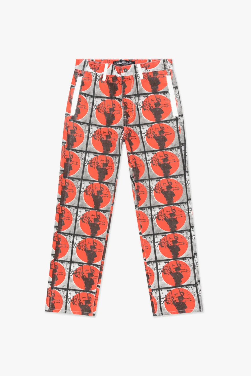 "THAHAB" STRAIGHT PANT BLACK MULTI sold by valabasas