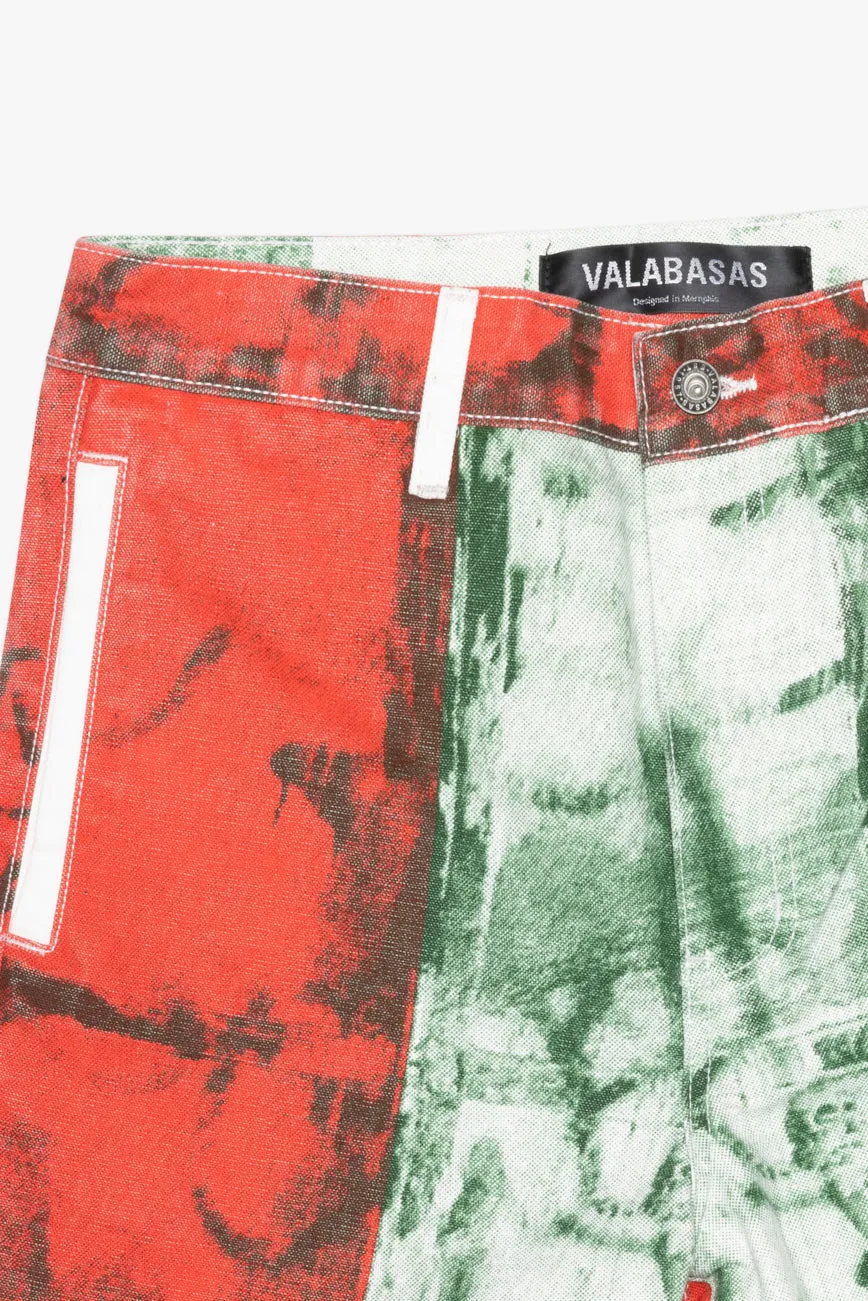 "THAHAB" STRAIGHT PANT GREEN MULTI sold by valabasas product image thumbnail 2