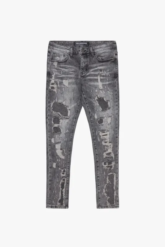 "WORN FROST" GREY SKINNY JEAN GREY made by valabasas