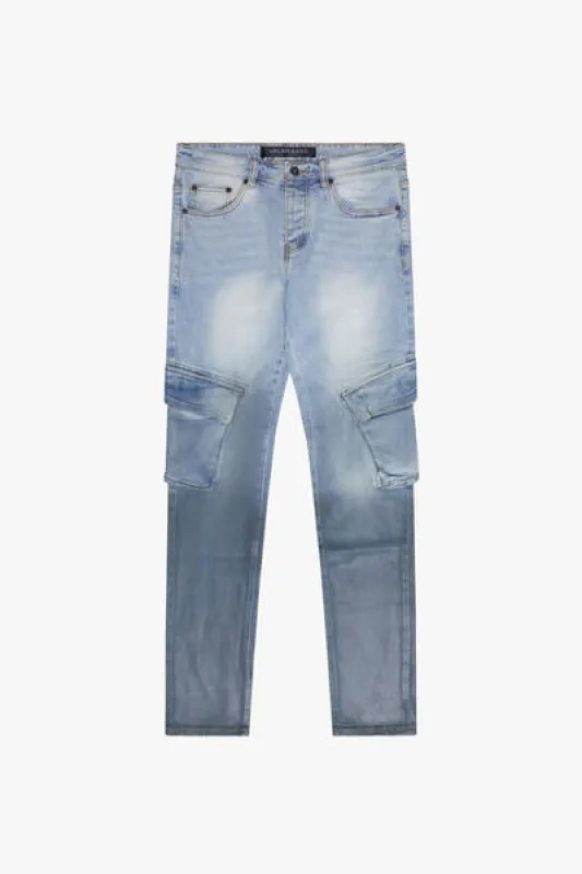 "PACIFIC" SKINNY JEAN BLUE FADED sold by valabasas
