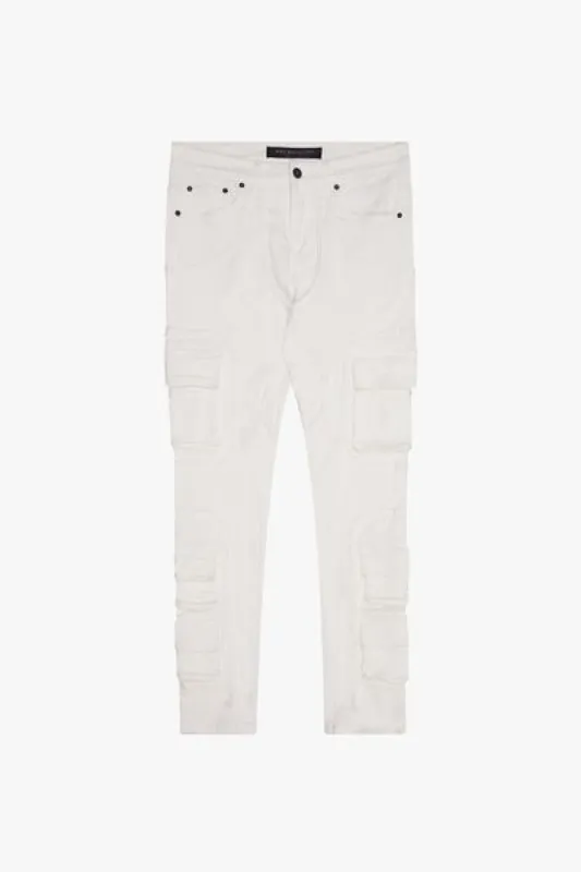 "POCKET TRAIL" WHITE SKINNY DENIM JEAN WHITE sold by valabasas