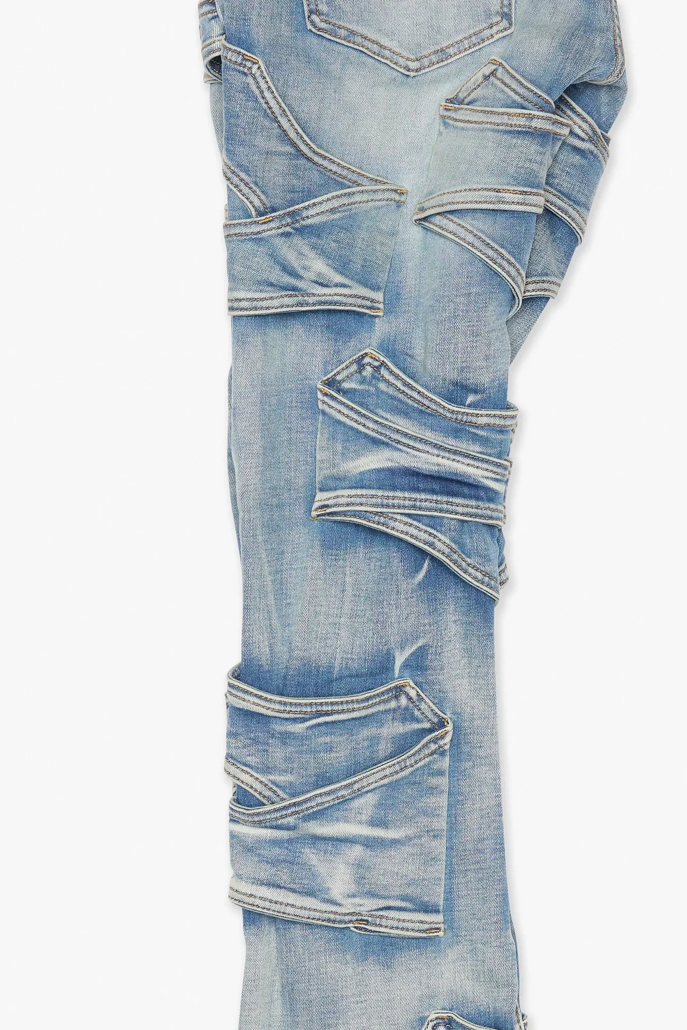 Pump Stacked Flare Jean Light Blue Washed sold by valabasas product image thumbnail 3