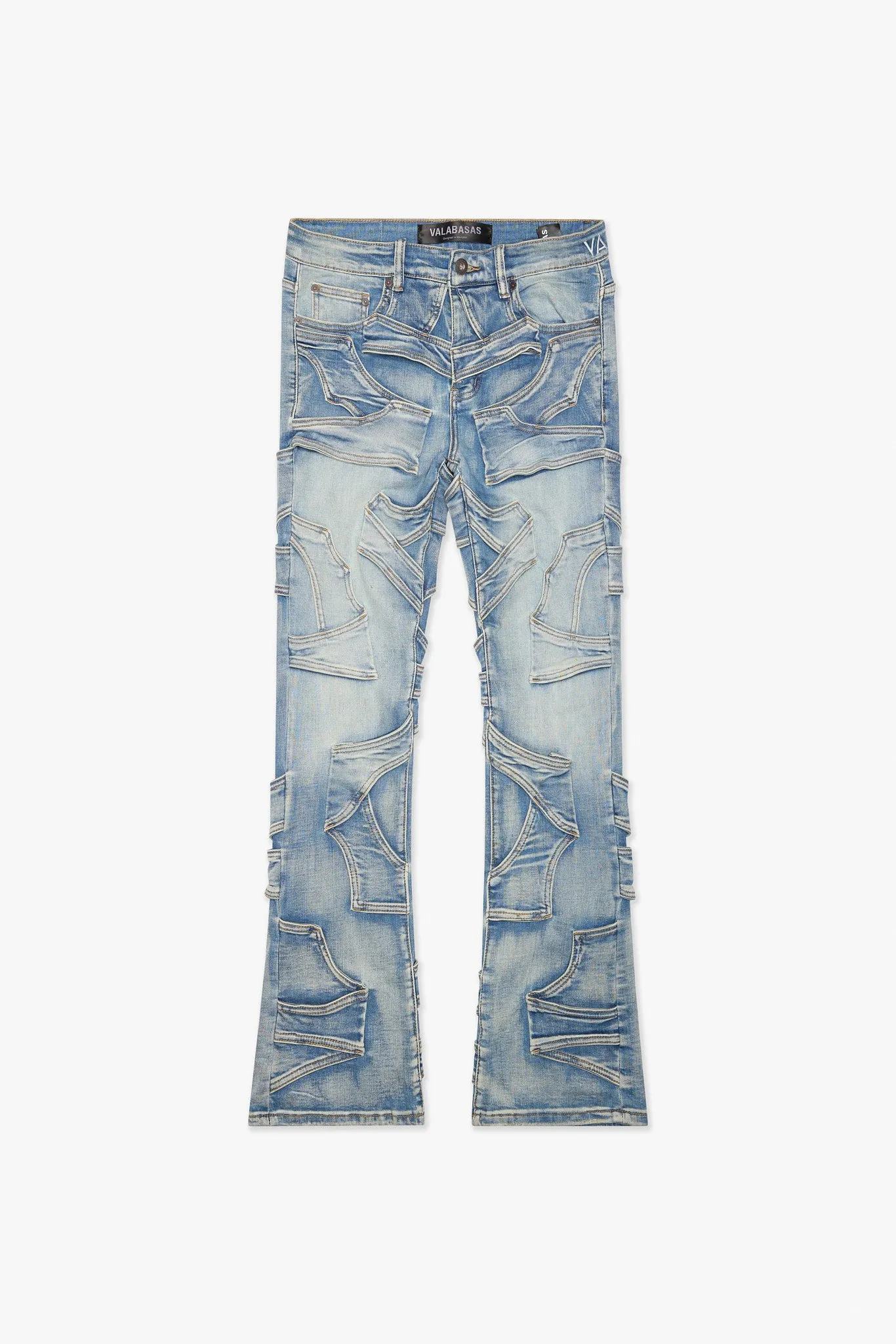 Pump Stacked Flare Jean Light Blue Washed sold by valabasas product image thumbnail 2