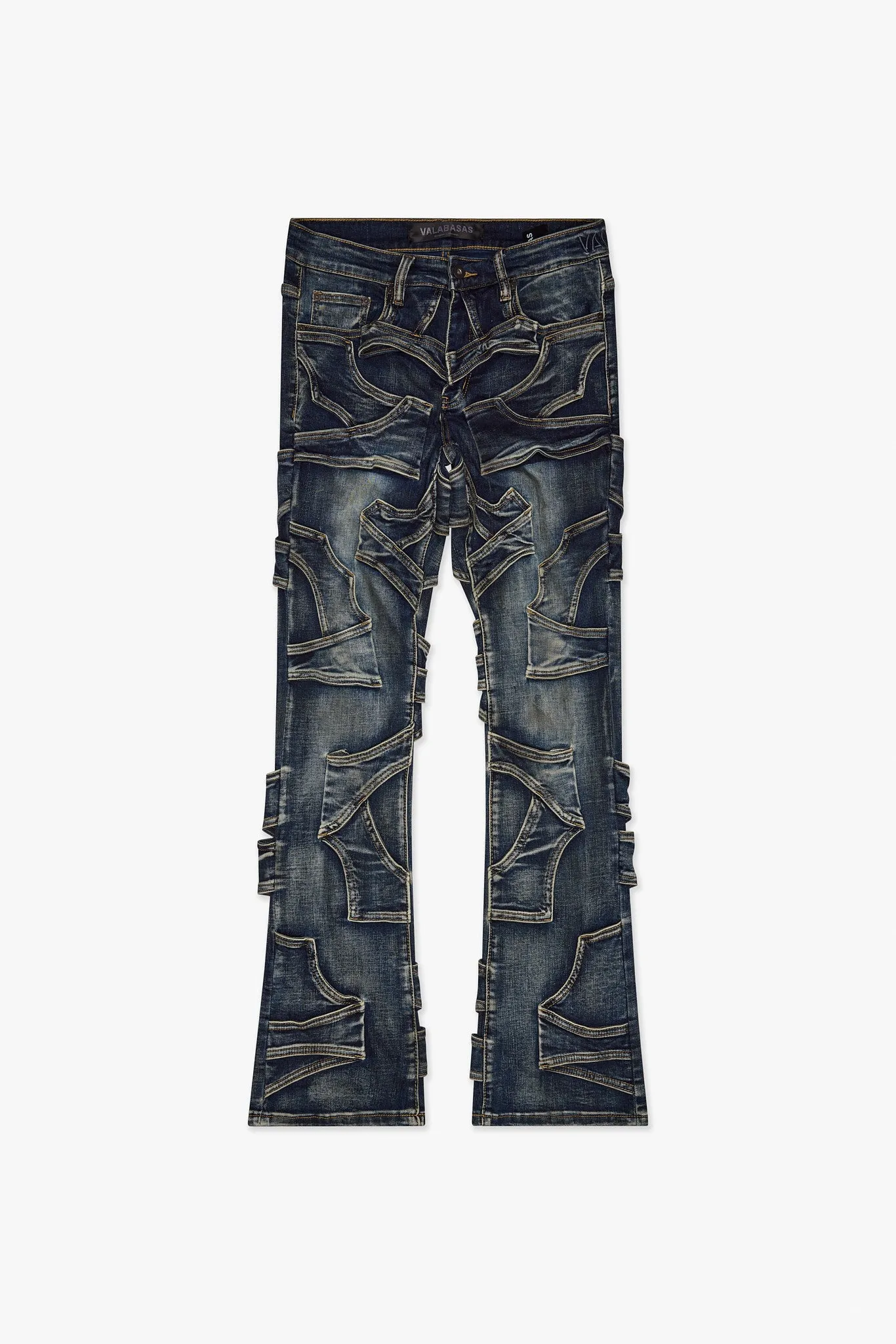 Pump Stacked Flare Jean Dirty Blue Washed sold by valabasas product image thumbnail 2