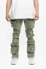 Strike Green Washed Stacked Flare Jean sold by valabasas