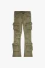Strike Green Washed Stacked Flare Jean sold by valabasas