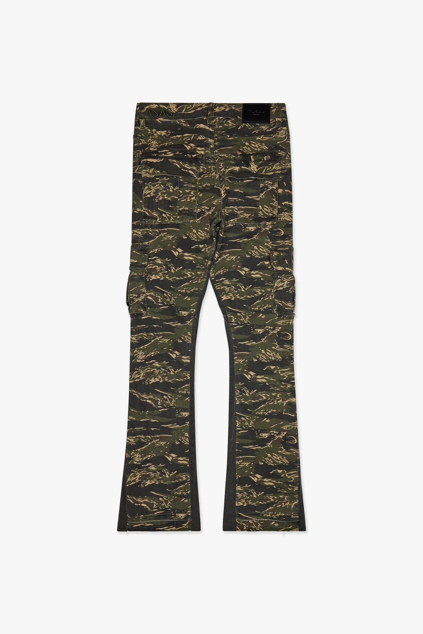 Geno Stacked Flare Jean Tac Green sold by valabasas product image thumbnail 3