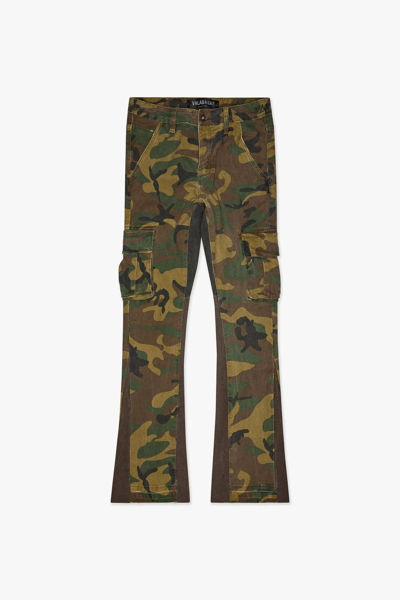 Geno Stacked Flare Jean Er Green sold by valabasas