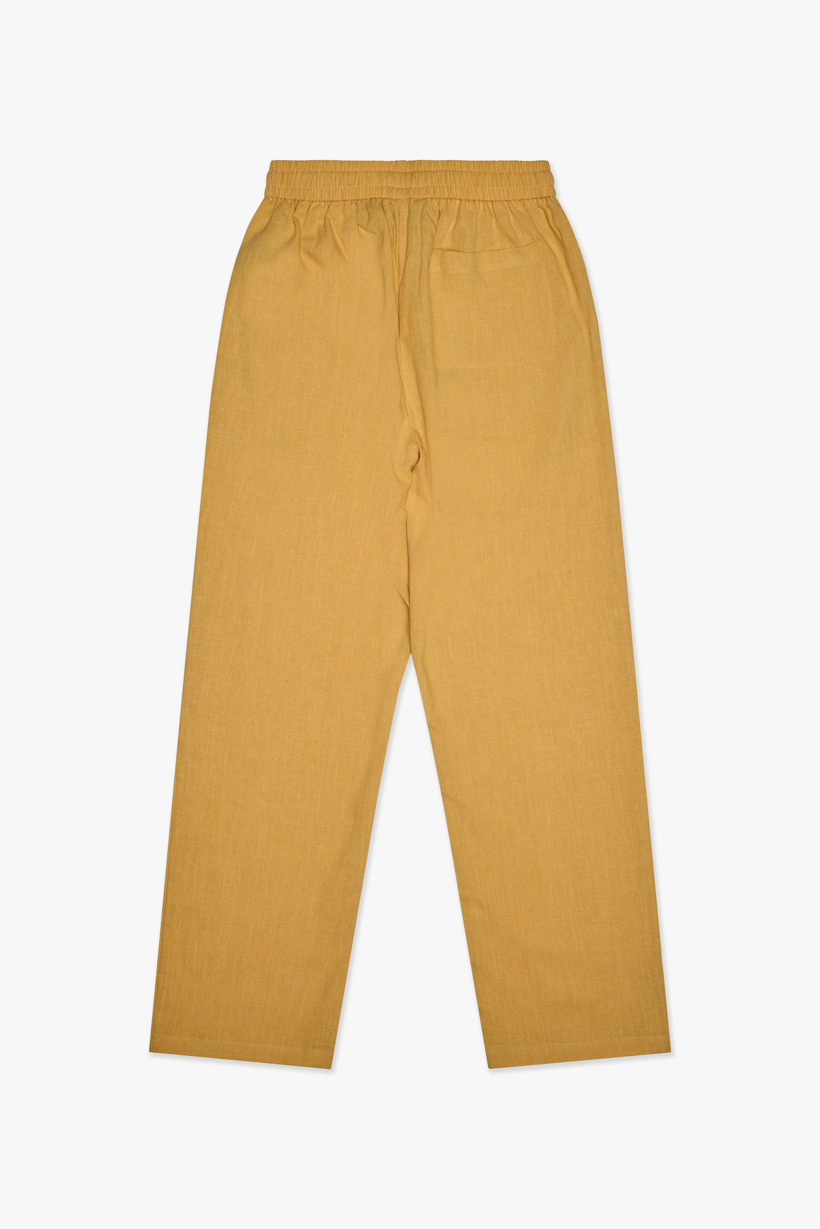 Corso Linen Straight Pants Yellow sold by valabasas product image thumbnail 2