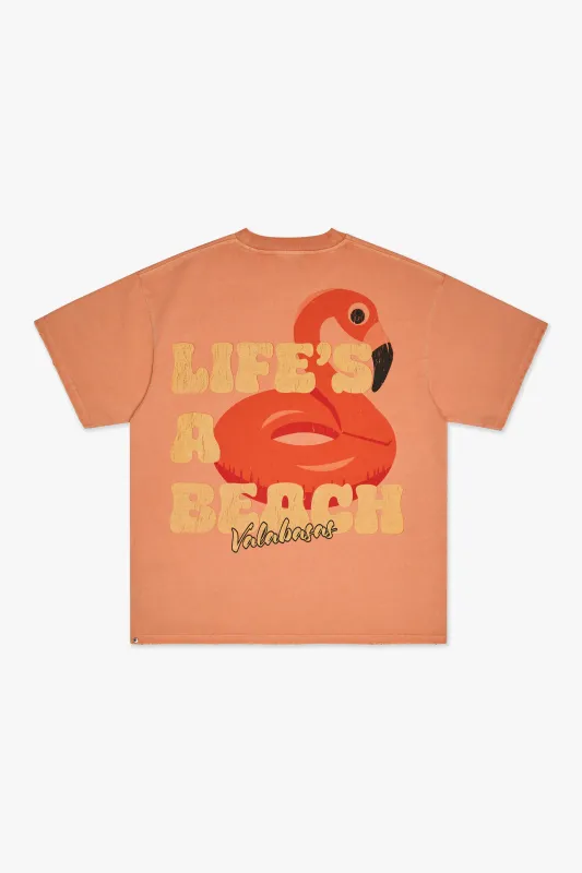 Lifes A Beach Tee Peach sold by valabasas