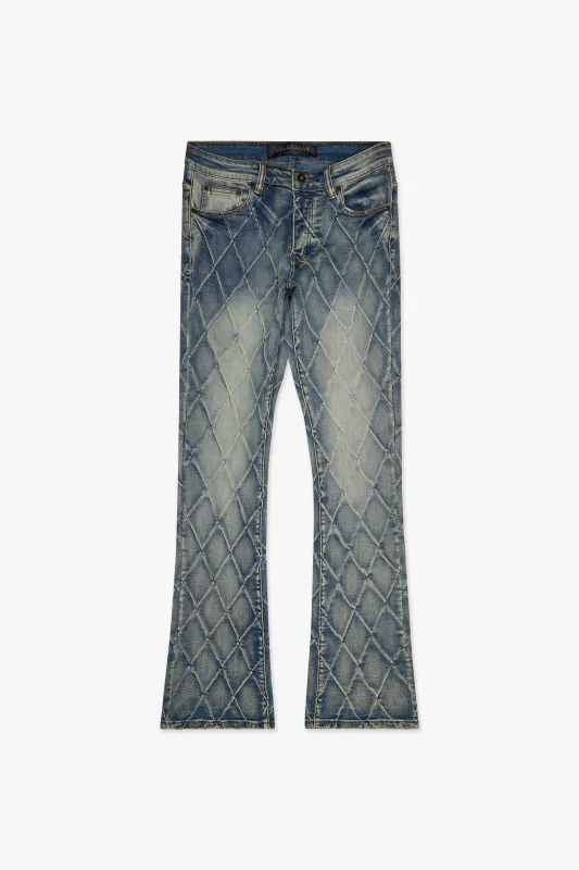 Tire Stacked Flare Jean Light Vintage Blue sold by valabasas